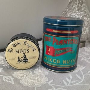 Vintage Planters Mixed Nuts Tin and Mints Tin